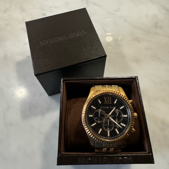 Men's Chronograph Lexington Gold-Tone Stainless Steel Bracelet Watch 45mm - Picture 6 of 6